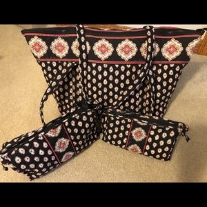 Vera Bradley Miller Bag with cosmetic bags